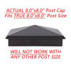 Picture of 8" x 8" Heavy Duty Aluminium Pyramid Post Cap for True/Actual 8" x 8" Wood Posts - Black (Works ONLY with Actual 8" x 8" Posts. Will NOT Work with Actual 7.5" x 7.5" Posts)