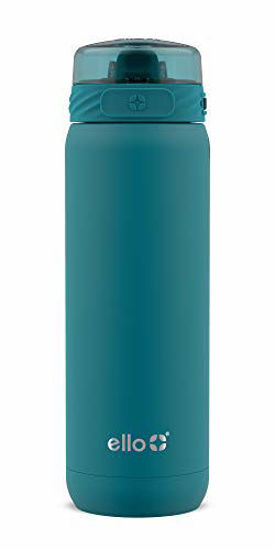 Ello Cooper Vacuum Insulated Stainless Steel Water Bottle with Silicone Straw, 22 oz