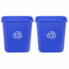 Picture of AmazonCommercial 7 Gallon Commercial Office Wastebasket, Blue w/Recycle Logo, 2-Pack