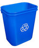 Picture of AmazonCommercial 7 Gallon Commercial Office Wastebasket, Blue w/Recycle Logo, 2-Pack