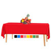 Picture of 14 Pack Premium Disposable Red Plastic Tablecloth - 54 x 108 in. Rectangle Plastic Tablecloths - Colors. Red, Blue, Black, White, Green, Gold, Pink - Use for Indoor Or Outdoor. Great For Parties.