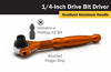 Picture of Titan Tools 11323 1/4-Inch Drive x 4-Inch 90-Tooth Swivel Head Micro Ratcheting Bit Driver - Orange