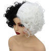 Picture of TSNOMORE Cruella de vil Wig for Women Halloween Cosplay Costume Wigs Curly Short Black and White Wigs Girls Cruella Deville Wig Adult (New black and white)