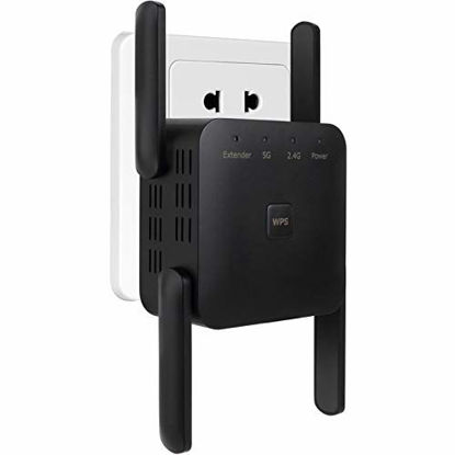 Picture of Seojack WiFi Range Extender,1200Mbps WiFi Booster Repeater 2.4GHz /5GHz Dual Band Wireless Signal Booster,Support WPS One Button Setup with 4 External Antennas & 1 Ethernet Port