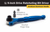 Picture of Titan 11317 1/4-Inch Drive x 4-Inch 90-Tooth Swivel Head Micro Ratcheting Bit Driver - Blue