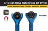 Picture of Titan 11317 1/4-Inch Drive x 4-Inch 90-Tooth Swivel Head Micro Ratcheting Bit Driver - Blue