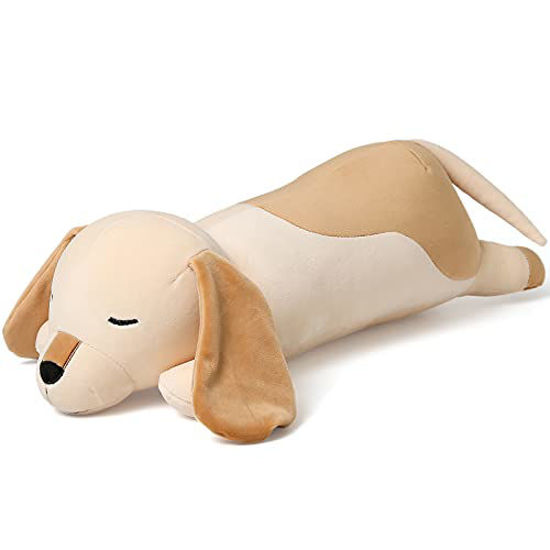 Picture of Niuniu Daddy Stuffed Animal Dog 20 Inch Cute Hound Plush Toy Pillow for Kids Kawaii Soft Cuddly Plushies Puppy Hugging Sleeping Body Pillow Gift for Girls Boys