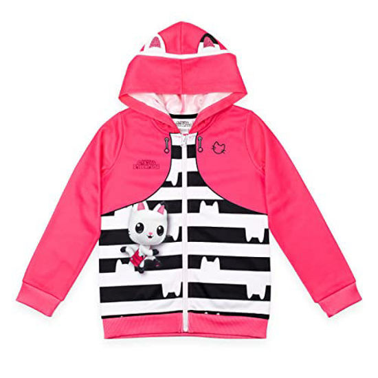 Picture of Gabby's Dollhouse Little Girls Zip-Up Hoodie Pink / Black / White 7-8