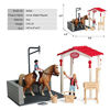 Picture of Farm Stable with Horses and Accessories, Horse Club Playset with Rider Horses Figure Emulational Learning Toy Model Animal Figurine Christmas Birthday Gift for Kids Toddlers(0636A)