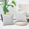 Picture of CaliTime Pack of 2 Cozy Throw Pillow Covers Cases for Couch Sofa Home Decoration Solid Dyed Soft Chenille 22 X 22 Inches Moonbeam Gray