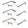 Picture of JJWELL 3 Pack Reading Glasses for Men Blue Light Blocking, Lightweight Rimless Metal Mens Eyeglasses Readers, Anti Eyestrain/Dryness/Computer Glare/UV 400, Spring Hinge Eyeglasses with Pouches