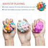 Picture of CJXWGW Push Bubble POP Fidget Stress Ball, Pack of 4 Squishy Stress Balls, Sensory Stress and Anxiety RELIF Squeeze Toys for Kids and Adults