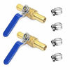 Picture of Joywayus 2PCS 3/4" Hose Barb Inline Brass Shutoff Ball Valve Water Oil Air Gas Fuel Line Pipe Fittings