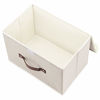 Picture of TYEERS Foldable Storage Bins 2 Pack Storage Boxes with Lids and Handles Storage Baskets in Linen Storage Organizers for Toys, Shelves, Clothes, Papers and Books etc. (Beige)