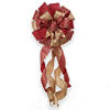 Picture of FLASH WORLD Christmas Tree Topper,35x13 Inches Large Toppers Bow with Streamer Wired Edge for Christmas Decoration (Red and Gold)