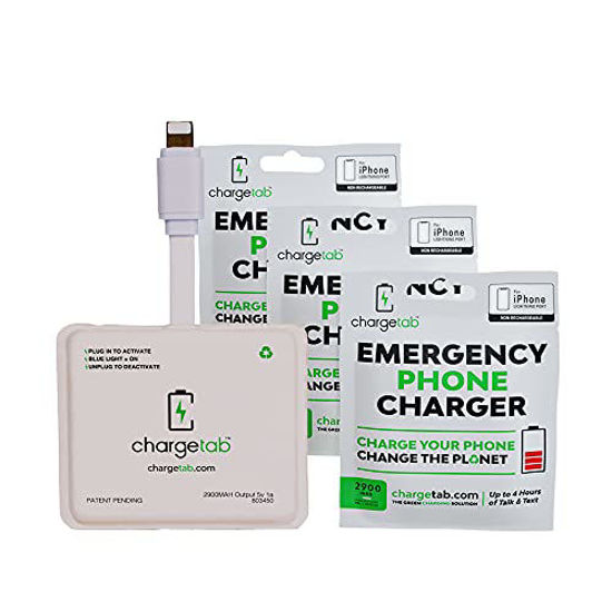 ChargeTab Emergency Phone Charger Compatible with iPhone (2900mAh