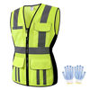 Picture of JKWEAR Women Safety Vest, Multi Pockets High Visibility Reflective Breathable Mesh Work Vest For Lady, Durable Zipper (X-Small, Yellow-02)