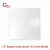 Picture of Cake Drums Square 12 Inches - (White, 6-Pack) - Sturdy 1/2 Inch Thick - Fully Wrapped Edges