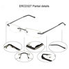 Picture of EYE ZOOM 3 Pack Rimless Reading Glasses with Slim Case for Men and Women, Black, Gold and Gunmetal, +2.50