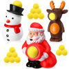 Picture of Vinsot 3 Pieces Christmas Poppers Toy , Cute Snowman Santa Claus Reindeer Shoot Ball Toys Foam Ball Shooting Game with 15 Foam Balls for Kids Classroom Rewards Christmas Fun Toy Stocking Stuffer