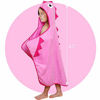 Picture of Kids Hooded Towel with Dinosaur Design | Premium Hooded Towel for Kids | Ultra Soft and Extra Large | 100% Cotton Heavyweight Terry Cloth | Bath, Beach Towel for Boys and Girls (Pink)