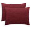 Picture of CaliTime Pack of 2 Cozy Standard Pillow Shams Cases for Bed Bedding Decoration Solid Dyed Soft Chenille 20 X 26 Inches Burgundy