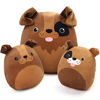 Picture of BenBen Dog Plush Pillow, Set of 3, 12 and 7'' Squishy Stuffed Animals Hugging Toy, Ms Wags and Pups