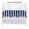 Picture of TILLYOU Nursery Mini Crib Bumper Pads for Baby Boys Girls, Silky Soft & Safe Padded Crib Liner for Portable Cribs 24x38, Thick Crib Padding Protector for Slats (Machine Washable & Durable), Navy