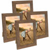 Picture of Hap Tim 5x7 Picture Frame Brown Wooden Photo Frames for Tabletop Display and Wall Decoration, Set of 4 (CWH-5x7-BR)