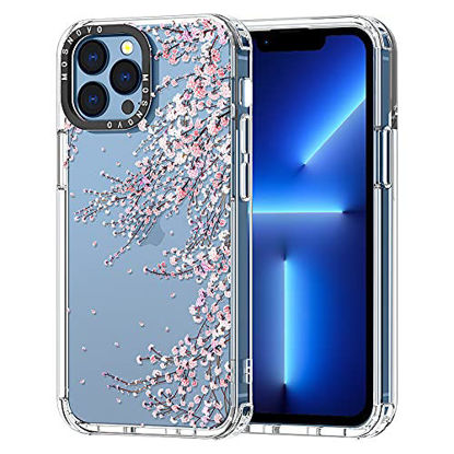 Picture of MOSNOVO Compatible with iPhone 13 Pro Max Case, Cherry Blossom Print for Girl Women [ Buffertech Impact ] Transparent TPU Bumper Clear Phone Case Cover Designed for iPhone 13 Pro Max 6.7 Inch