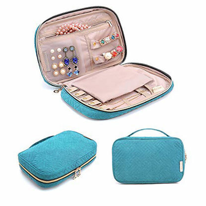 Picture of BAGSMART Jewelry Organizer Bag Travel Jewelry Storage Cases for Necklace, Earrings, Rings, Bracelet, Lake Blue