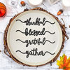 Picture of Thanksgiving Cutout Wood Table Place Card Thankful Grateful Blessed Gather Wood Word Table Decorations Fall Themed Thanksgiving Party Table Home Supplies (Black, 8)