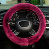 Picture of KAFEEK Frost Fluffy Microfiber Plush Steering Wheel Cover for Winter Warm, Universal 15 inch Soft Fuzzy Steering Wheel Cover, Brilliant Red