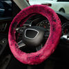 Picture of KAFEEK Frost Fluffy Microfiber Plush Steering Wheel Cover for Winter Warm, Universal 15 inch Soft Fuzzy Steering Wheel Cover, Brilliant Red