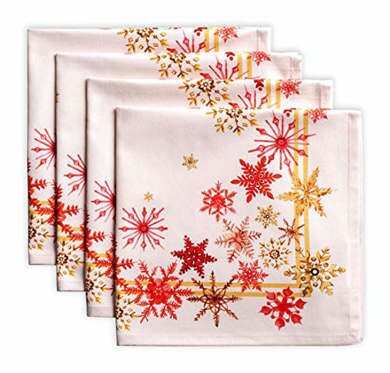 Picture of Maison d' Hermine Crystal Star 100% Cotton Soft and Comfortable Set of 4 Napkins Perfect for Family Dinners | Weddings | Cocktail | Kitchen | Thanksgiving/Christmas (20 Inch by 20 Inch).