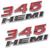 Picture of 2X 3D Car Emblem For 345 HEMI Sticker Side Door Fender Rear Trunk Badge Decal for SRT Challenger (Black Red)