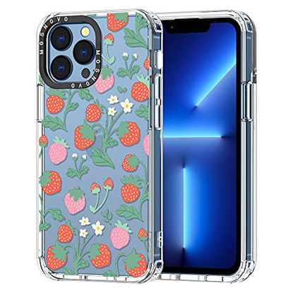 Picture of MOSNOVO Compatible with iPhone 13 Pro Case, Cute Strawberry Garden for Girl Women Men [ Buffertech Impact ] Transparent TPU Bumper Clear Phone Case Cover Designed for iPhone 13 Pro 6.1 Inch