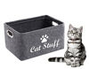 Picture of Geyecete Cat Apparel & Accessories/Cat Toys/Pet Supplies Storage Basket/Bin with Handles, Collapsible & Convenient Storage Solution for Office, Bedroom, Closet, Toys, Laundry(Grey)