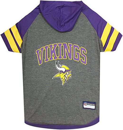 GetUSCart- NFL Minnesota Vikings Hoodie for Dogs & Cats., NFL Football  Licensed Dog Hoody Tee Shirt, Medium, Sports Hoody T-Shirt for Pets