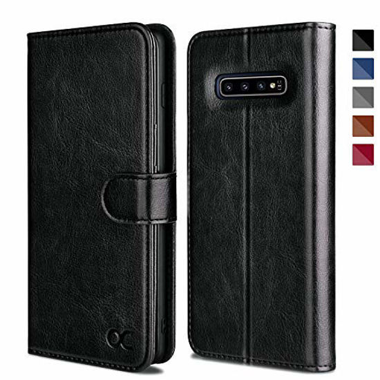 Picture of OCASE Samsung Galaxy S10 Plus / S10+ Case [ Card Slot ] [ Kickstand ] [TPU Shockproof Interior ] Leather Flip Wallet Case for Samsung Galaxy S10 Plus / S10+ Devices (Black)