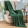 Picture of MIULEE Fleece Throw Blanket with Stripe Pattern Fuzzy Flannel Forest Green Blanket for Couch Plush Warm Cozy Bed Blanket Boho Decor for Bed Sofa Chair Throw Size 50"x60"