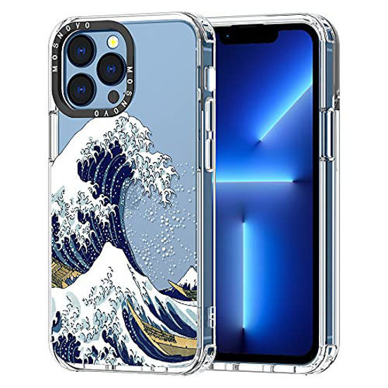 Picture of MOSNOVO Compatible with iPhone 13 Pro Case, Tokyo Wave Print for Girl Women Men [ Buffertech Shockproof ] Transparent TPU Bumper Clear Phone Case Cover Designed for iPhone 13 Pro 6.1 Inch