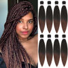 Picture of Pre Stretched Braiding Hair 16 Inch 8 Packs Braiding Hair Extensions Braid Professional Synthetic Fiber Crochet Twist Braids (16 Inch (Pack of 8), T1B/30)