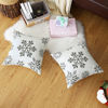 Picture of Sykting Christmas Pillow Covers 18x18 Inch with Raised Embroidery Snowflakes Neutral Boho Throw Pillow Covers Decorative for Winter Holiday White Pack of 2