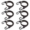 Picture of SDTC Tech 36 Inch Bungee Cord with Hooks, 6 Pack Superior Latex Heavy Duty Straps Strong Elastic Tie Down with Metal Hooks on Both Side for Camping/Tarps/Cargo/Tents etc. (Black)