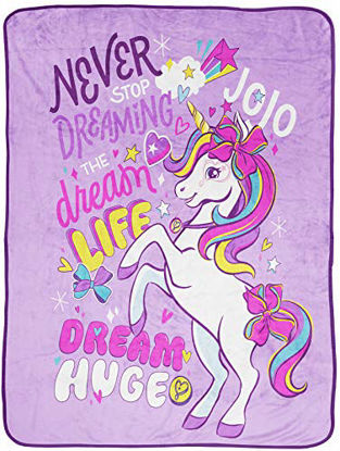 Picture of Jay Franco Nickelodeon JoJo Siwa Dream Unicorn Throw Blanket - Measures 46 x 60 inches, Kids Bedding - Fade Resistant Super Soft Fleece (Official Nickelodeon Product)