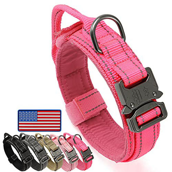 Pink tactical dog collar sale