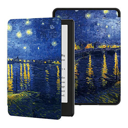 Picture of Ayotu Case for All-New 6.8" Kindle Paperwhite (11th Generation- 2021 Release) - PU Leather Cover with Auto Wake/Sleep - Fits Amazon Kindle Paperwhite Signature Edition, Starry Night Rhone