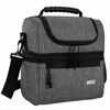 Picture of MIER 2 Compartment Lunch Bag for Men Women, Leakproof Insulated Cooler Bag for Work, School, Grey, Medium