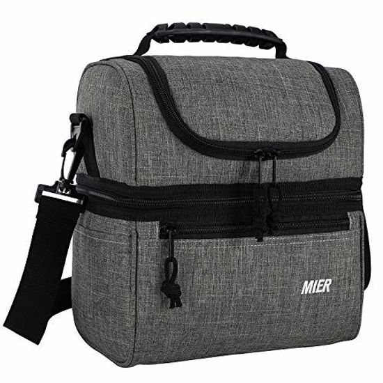 Mier Large Insulated Leakproof Lunch Cooler Bag with Multiple Pockets, Navy